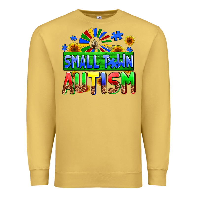 Small Town Autism Premium Sweatshirt by AdoDesignShop | Teevron