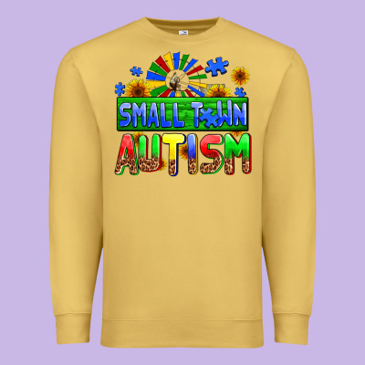 Small Town Autism Premium Sweatshirt Designed By Adodesignshop