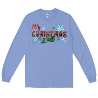 Colony Blue It's Christmas Y'all Season Winter Long Sleeve Tee - RanaPortraitStore