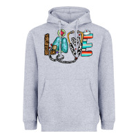 Heather Grey love nurse Heavyweight Hoodie - CowhideDigitalArt