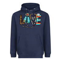 Navy love nurse Heavyweight Hoodie - CowhideDigitalArt