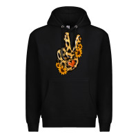 Black Leopard Sunflower Peace Sign Premium Hoodie - Jasminsmagicworld