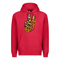 Cardinal Leopard Sunflower Peace Sign Premium Hoodie - Jasminsmagicworld