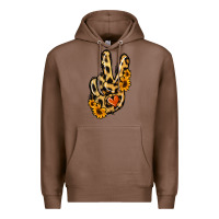 Chestnut Leopard Sunflower Peace Sign Premium Hoodie - Jasminsmagicworld