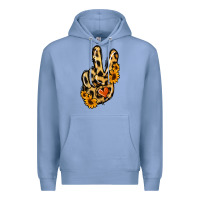 Leopard Sunflower Peace Sign Premium Hoodie | Teevron