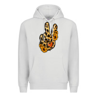Dove Grey Leopard Sunflower Peace Sign Premium Hoodie - Jasminsmagicworld
