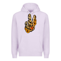 Lilac Leopard Sunflower Peace Sign Premium Hoodie - Jasminsmagicworld