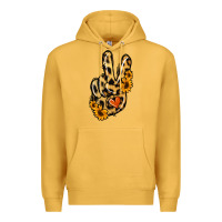 Mustard Leopard Sunflower Peace Sign Premium Hoodie - Jasminsmagicworld