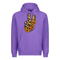 Purple Leopard Sunflower Peace Sign Premium Hoodie - Jasminsmagicworld