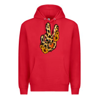 Red Leopard Sunflower Peace Sign Premium Hoodie - Jasminsmagicworld