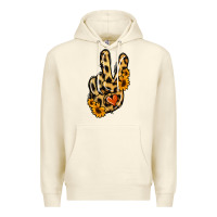 Sandshell Leopard Sunflower Peace Sign Premium Hoodie - Jasminsmagicworld