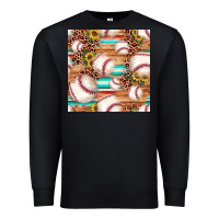 Black baseball leopard sunflower seamless pattern Premium Sweatshirt - JahusDesignShop