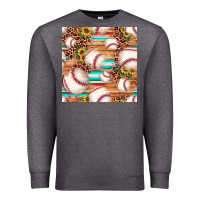 Charcoal Heather baseball leopard sunflower seamless pattern Premium Sweatshirt - JahusDesignShop