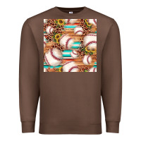 Chestnut baseball leopard sunflower seamless pattern Premium Sweatshirt - JahusDesignShop