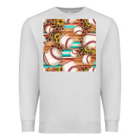 Dove Grey baseball leopard sunflower seamless pattern Premium Sweatshirt - JahusDesignShop