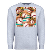 Heather Grey baseball leopard sunflower seamless pattern Premium Sweatshirt - JahusDesignShop
