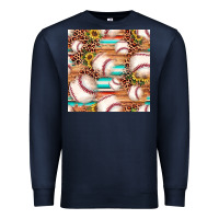 Navy baseball leopard sunflower seamless pattern Premium Sweatshirt - JahusDesignShop