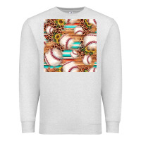 Oatmeal Heather baseball leopard sunflower seamless pattern Premium Sweatshirt - JahusDesignShop
