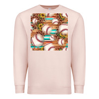 Pale Pink baseball leopard sunflower seamless pattern Premium Sweatshirt - JahusDesignShop