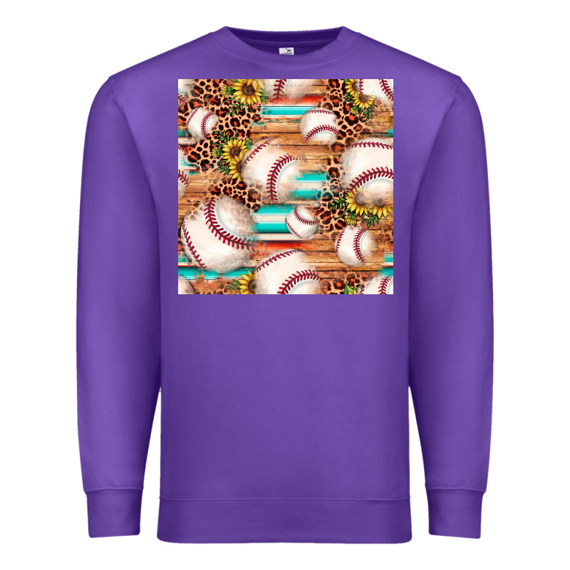 Baseball Leopard Sunflower Seamless Pattern Premium Sweatshirt by JahusDesignShop | Teevron
