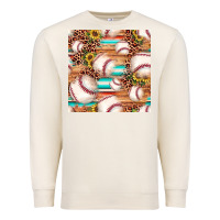 Sandshell baseball leopard sunflower seamless pattern Premium Sweatshirt - JahusDesignShop