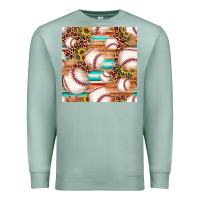Seafoam baseball leopard sunflower seamless pattern Premium Sweatshirt - JahusDesignShop