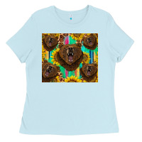 Baby Blue bear tumbler Ladies Tee - BarkalooDesign