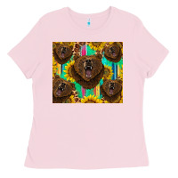 Bubblegum Pink bear tumbler Ladies Tee - BarkalooDesign