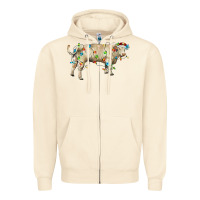 Sandshell Charolais bull with christmas lights Zipper Hoodie - RanaPortraitStore