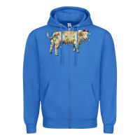 True Royal Charolais bull with christmas lights Zipper Hoodie - RanaPortraitStore