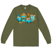 Army Green truck coffee cups Long Sleeve Tee - texasbilliewilder