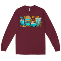 Burgundy truck coffee cups Long Sleeve Tee - texasbilliewilder