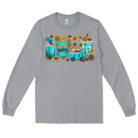 Heather Grey truck coffee cups Long Sleeve Tee - texasbilliewilder