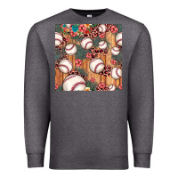 Charcoal Heather baseball leopard seamless pattern Premium Sweatshirt - JahusDesignShop