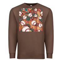 Chestnut baseball leopard seamless pattern Premium Sweatshirt - JahusDesignShop