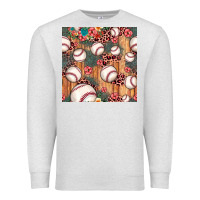 Oatmeal Heather baseball leopard seamless pattern Premium Sweatshirt - JahusDesignShop