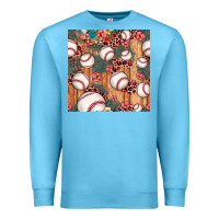 Ocean Blue baseball leopard seamless pattern Premium Sweatshirt - JahusDesignShop