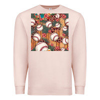 Pale Pink baseball leopard seamless pattern Premium Sweatshirt - JahusDesignShop