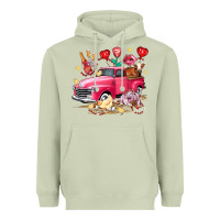 Matcha valentine's day truck farm animals Heavyweight Hoodie - FaDigitalArtStudio