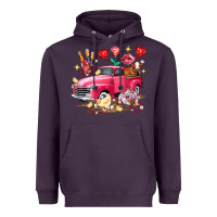 Plum valentine's day truck farm animals Heavyweight Hoodie - FaDigitalArtStudio