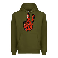 Army Green Ladybug Peace Sign Premium Hoodie - Jasminsmagicworld