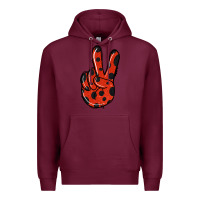Burgundy Ladybug Peace Sign Premium Hoodie - Jasminsmagicworld