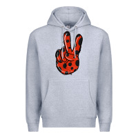 Heather Grey Ladybug Peace Sign Premium Hoodie - Jasminsmagicworld