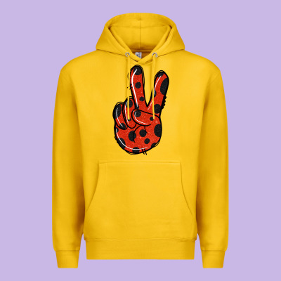 Ladybug Peace Sign Premium Hoodie Designed By Jasminsmagicworld
