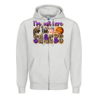Dove Grey i'm just here for the snacks basketball Zipper Hoodie - Zillion Design Studio