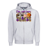 Heather Grey i'm just here for the snacks basketball Zipper Hoodie - Zillion Design Studio