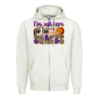 Oatmeal Heather i'm just here for the snacks basketball Zipper Hoodie - Zillion Design Studio
