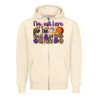 Sandshell i'm just here for the snacks basketball Zipper Hoodie - Zillion Design Studio