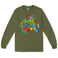 Army Green choose kindness Long Sleeve Tee - Zillion Design Studio