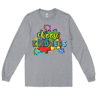 Heather Grey choose kindness Long Sleeve Tee - Zillion Design Studio